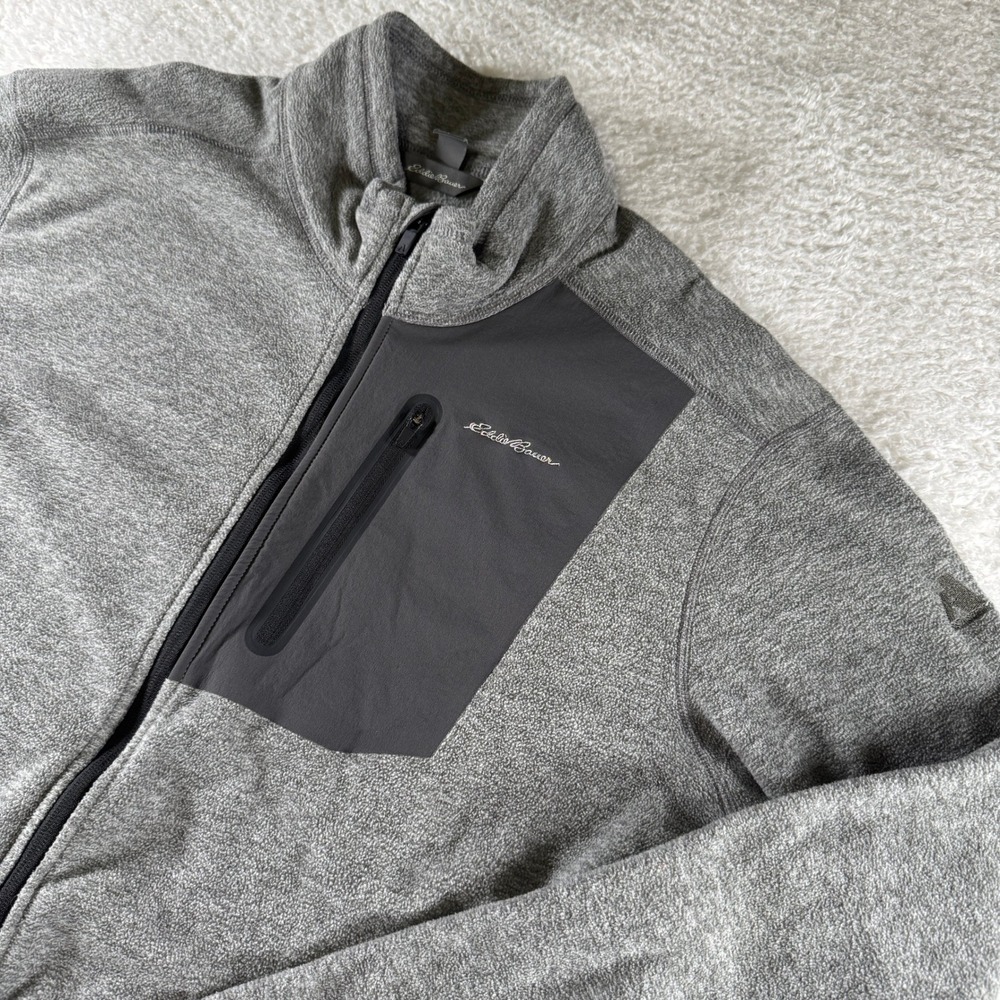 Eddie Bauer First Ascent Full Zip Sweatshirt Men XL Fleece Gray Pockets Clean‎